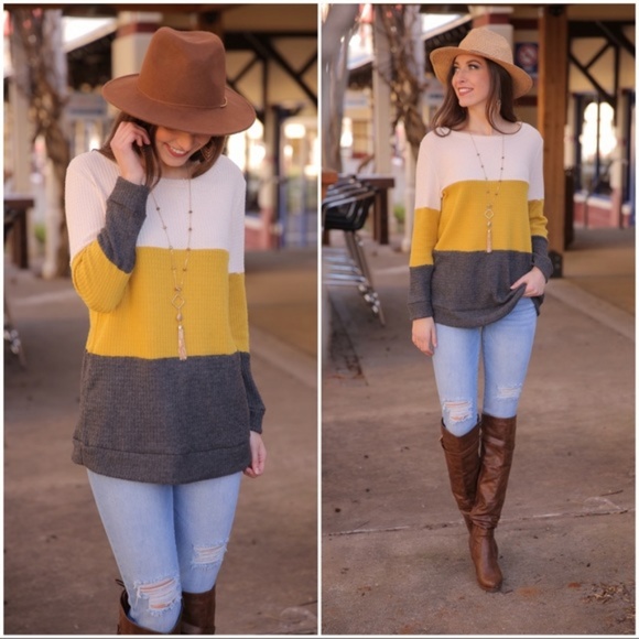 Infinity Raine Tops - LAST ONE! Thermal Color Block Tunic